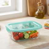 Luminarc Keep'n Box Active Kilitli Kapak Saklama Kabı - Şeffaf / Turkuaz - 380 ml