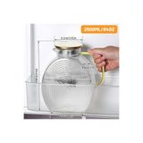 Lumindra Borosilikat Cam Şeffaf Salyangoz Desenli Sürahi 2500 Ml Buzdolabı Kapağına Uygun