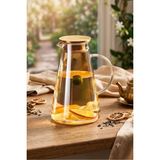 Lumindra Lüks Borosilikat Cam Su ve Detoks Sürahisi Gold | Isıya Dayanıklı Bitki Çayı Demleme Sürahisi 1.9 L - Amber - 1800 ml