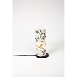 Luminocrafts El Yapımı Cam Mozaik Lamba, Baykuş Gece Lambası, Yoga Meditasyon Işığı, Bali El Yapımı Dekoratif Lamba, Lumino Owl Glass Mosaic Lamp (White)