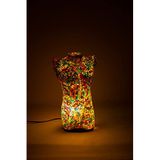 Luminocrafts El Yapımı Cam Mozaik Lamba, Body Torso Gece Lambası, Yoga Meditasyon Işığı, Bali El Yapımı Dekoratif Lamba, (Rainbow)