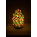 Luminocrafts El Yapımı Cam Mozaik Lamba, Buddha Head Gece Lambası, Yoga Meditasyon Işığı, Bali El Yapımı Dekoratif Lamba,