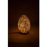 Luminocrafts El Yapımı Cam Mozaik Lamba, Egg(Yumurta) Gece Lambası, Yoga Meditasyon Işığı, Bali El Yapımı Dekoratif Lamba, Shiny Glass Mosaic Lamp (Ayung)