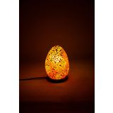 Luminocrafts El Yapımı Cam Mozaik Lamba, Egg(Yumurta) Gece Lambası, Yoga Meditasyon Işığı, Bali El Yapımı Dekoratif Lamba, Shiny Glass Mosaic Lamp (Campur)