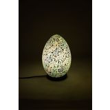 Luminocrafts El Yapımı Cam Mozaik Lamba, Egg(Yumurta) Gece Lambası, Yoga Meditasyon Işığı, Bali El Yapımı Dekoratif Lamba, Shiny Glass Mosaic Lamp (Canggu)
