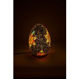 Luminocrafts El Yapımı Cam Mozaik Lamba, Egg(Yumurta) Gece Lambası, Yoga Meditasyon Işığı, Bali El Yapımı Dekoratif Lamba, Shiny Glass Mosaic Lamp (Dharma)