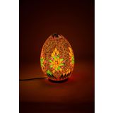 Luminocrafts El Yapımı Cam Mozaik Lamba, Egg(Yumurta) Gece Lambası, Yoga Meditasyon Işığı, Bali El Yapımı Dekoratif Lamba, Shiny Glass Mosaic Lamp (Seminyak)