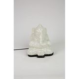 Luminocrafts El Yapımı Cam Mozaik Lamba, Fil Gece Lambası, Yoga Meditasyon Işığı, Bali El Yapımı Dekoratif Lamba (White)