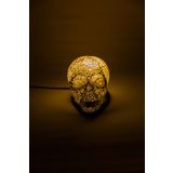 Luminocrafts El Yapımı Cam Mozaik Lamba, Kurukafa Gece Lambası, Yoga Meditasyon Işığı, Bali El Yapımı Dekoratif Lamba, Skull Lamp, Shiny Glass Mosaic Lamp (Black Crystal)