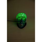 Luminocrafts El Yapımı Cam Mozaik Lamba, Kurukafa Gece Lambası, Yoga Meditasyon Işığı, Bali El Yapımı Dekoratif Lamba, Skull Lamp, Shiny Glass Mosaic Lamp (Blue)