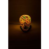 Luminocrafts El Yapımı Cam Mozaik Lamba, Kurukafa Gece Lambası, Yoga Meditasyon Işığı, Bali El Yapımı Dekoratif Lamba, Skull Lamp, Shiny Glass Mosaic Lamp (Color Points)
