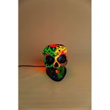 Luminocrafts El Yapımı Cam Mozaik Lamba, Kurukafa Gece Lambası, Yoga Meditasyon Işığı, Bali El Yapımı Dekoratif Lamba, Skull Lamp, Shiny Glass Mosaic Lamp (Weirdo)