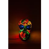Luminocrafts El Yapımı Cam Mozaik Lamba, Kurukafa Gece Lambası, Yoga Meditasyon Işığı, Bali El Yapımı Dekoratif Lamba, Skull Lamp, Shiny Glass Mosaic Lamp (Wicked)
