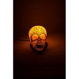 Luminocrafts El Yapımı Cam Mozaik Lamba, Kurukafa Gece Lambası, Yoga Meditasyon Işığı, Bali El Yapımı Dekoratif Lamba, Skull Lamp, Shiny Glass Mosaic Lamp (Yellow)