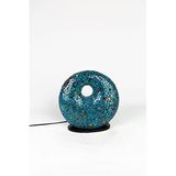 Luminocrafts El Yapımı Cam Mozaik Lamba, Lumino Bagel Simit Gece Lambası, Yoga Meditasyon Işığı, Bali El Yapımı Dekoratif Lamba, Loş Işık (Reef)