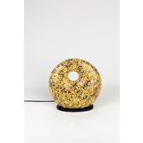 Luminocrafts El Yapımı Cam Mozaik Lamba, Lumino Bagel Simit Gece Lambası, Yoga Meditasyon Işığı, Bali El Yapımı Dekoratif Lamba, Loş Işık (Sarong)