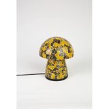 Luminocrafts El Yapımı Cam Mozaik Lamba, Mantar Gece Lambası, Yoga Meditasyon Işığı, Bali El Yapımı Dekoratif Lamba, Mushroom Lamp (Earthy)