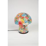 Luminocrafts El Yapımı Cam Mozaik Lamba, Mantar Gece Lambası, Yoga Meditasyon Işığı, Bali El Yapımı Dekoratif Lamba, Mushroom Lamp (Rainbow)