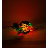Luminocrafts El Yapımı Cam Mozaik Lamba, Turtle (Kaplumbağa) Gece Lambası, Yoga Meditasyon Işığı, Bali El Yapımı Dekoratif Lamba, Çocuk Odası Lamba Işık (Purple)