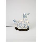 Luminocrafts El Yapımı Cam Mozaik Lamba, Yoga Meditasyon Gece Lambası, Bali El Yapımı Dekoratif Lamba, Çocuk odası gece lambası, ördek lamba (Light Blue)