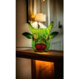 Luminocrafts El Yapımı Cam Mozaik Lamba, Yoga Meditasyon Gece Lambası, Bali El Yapımı Dekoratif Lamba (Green)