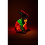 Luminocrafts El Yapımı Cam Mozaik Tavşan Gece Lambası - Yoga Meditasyon Işığı, Bali Dekoratif Lamba, Çocuk Odası (Acrylic)