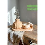 Luminolier Mermer Desenli Turuncu Dekoratif Set – Tepsi, Mumluk ve Vazolu 3’lü Minimal Ev Dekoru
