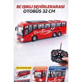 Luminoo Şarjlı ve Işıklı Şehirlerarası Otobüs 32 cm Uzaktan Kumandalı Büyük Boy Çocuk Oyuncak Araba - Kırmızı