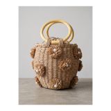 Luminos Butik Camel Çiçek Desenli Yuvarlak Çanta 20x24 CNT1150