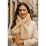 Luminos Butik İthal Yumuşak Tüylü Bej Atkı, Kışlık Sıcak Tutan Premium Peluş Boyunluk Byn01-1