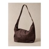 Luminos Butik Kadın Acı Kahverengi Süet Görünümlü Yumuşak Form Hobo Omuz Çantası 25x48x15 CNT412