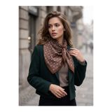 Luminos Butik Kadın Bordo Mikro Şal Desenli Pamuk 70x70 Ithal Fular FLR6027