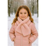 Luminos Butik Kız Çocuk Pembe Peluş Kaşkol Boyunluk Atkı Byn001