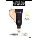 Luminous Moisturizing Spf 15 Nemlendirici Etkili Parlak Bitişli Fondöten - 01 Beige