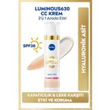 Luminous630 Koyu Leke Karşıtı CC Yüz Kremi 40ml, SPF30 Güneş Koruyucu, Hyaluronik Asit, Açık Ton