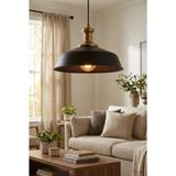 Luminzo Artem Bohem Metal Eskitme Aksesuar Siyah Metal Sarkıt 35 cm Avize Yemek Masası Üstü Salon Aydınlatma - 1