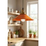 Luminzo Loren Bohem Metal Eskitme Aksesuar Turuncu Metal Sarkıt 30 cm Avize Salon Aydınlatma Yemek Masası Üstü - 1