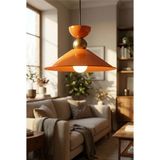 Luminzo Sefona Bohem Metal Eskitme Aksesuar Turuncu Metal Sarkıt 30 cm Avize Yemek Masası Üstü Salon Aydınlatma - 1