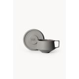 Lumière Grey Duble Türk Kahvesi Fincanı – Limoges Fransız Porseleni, 120 ml