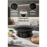 Lumisa Elektrikli Katmer ve Gözleme Sacı LKS-2000 Termostatlı Emaye Yüzeyli 55 CM Büyük Boy (1500 Watt)