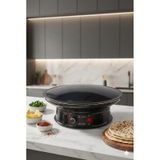 Lumisa LKS-2000 Elektrikli 55 CM Emaye Yüzeyli Termostatlı Katmer Ve Gözleme Sacı siyah