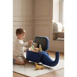 Lumisgarden Fil Figürlü Sandıklı Oturma Pufu & Oyuncak Sandığı – Ahşap Ayaklı, - Lacivert