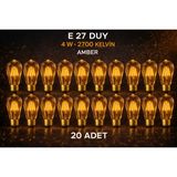 Lumixa Enerji 4W 810 Lümen 2700K Rustik Ampul Amber Renk - Turuncu