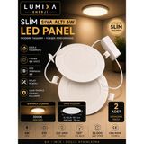 Lumixa Enerji 6W Slim LED Spot Panel Yuvarlak 3,5" (Delik:10,5cm DIŞ:12CM) Günışığı 3000K 2 Adet - Gün Işığı
