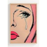 Lumiyo Çerçeveli Modern Pop Art Ağlayan Kadın Poster Dekorasyon Tablosu