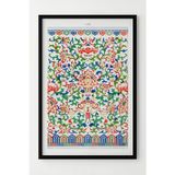 Lumiyo Çerçeveli Osmanlı Çiçek Desenli Dekoratif Poster - Duvar Sanatı