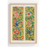 Lumiyo Çerçeveli Osmanlı Motifli Renkli Çiçek Desenli Poster - Modern Duvar Dekoru
