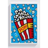 Lumiyo Çerçeveli Popcorn Patlamış Mısır Retro Duvar Posteri - Renkli Dekorasyon