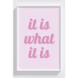 Lumiyo Pembe Ahşap Çerçeveli Minimalist İngilizce Tasarım Poster