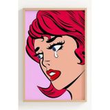 Lumiyo Pop Art Ağlayan Kadın Çerçeveli Modern Duvar Posteri
